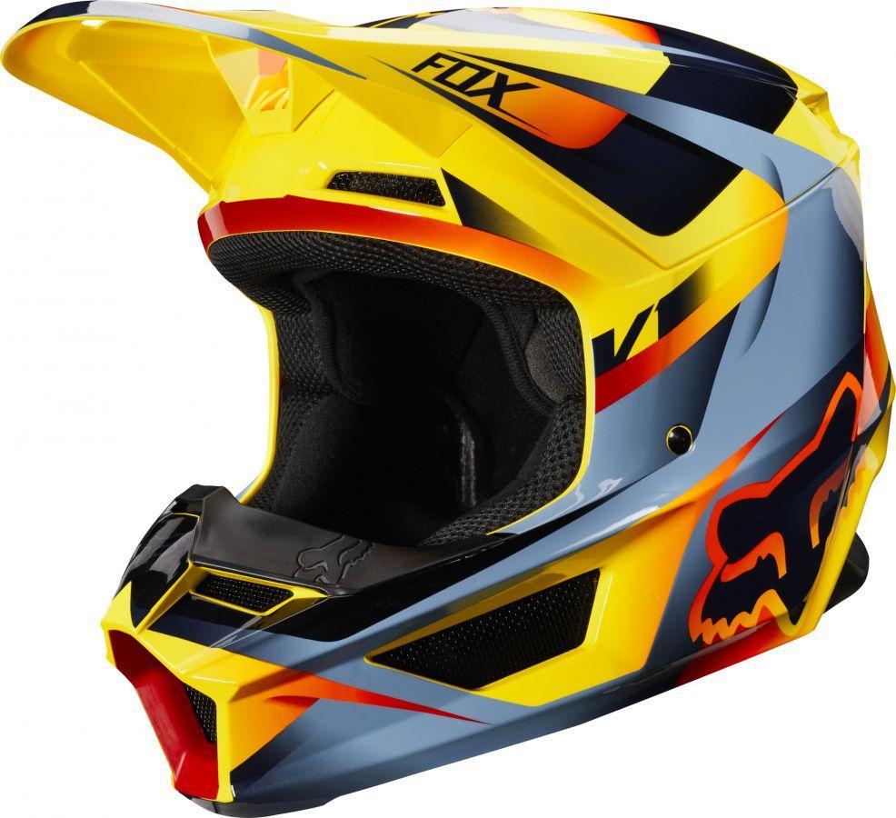 Мотошлем кроссовый Fox V1 Motif Helmet Yellow